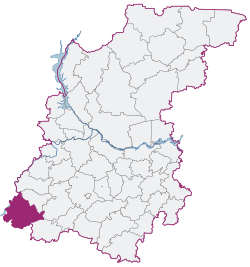 Vyksunsky District on map of Nizhny Novgorod Region